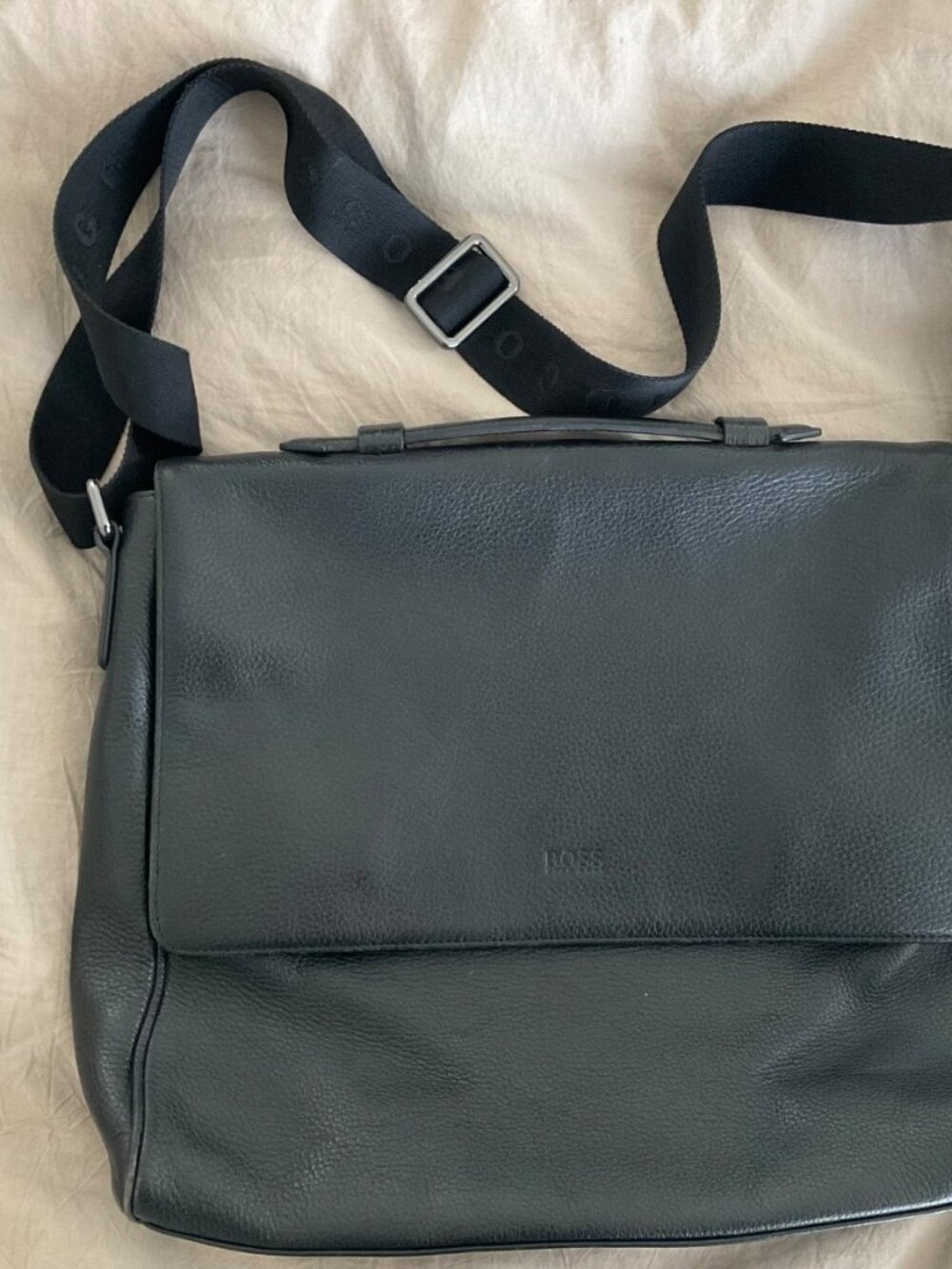 Genuine Hugo Boss Leather Messenger Bag